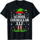School Counselor Elf Funny Christmas Family Matching