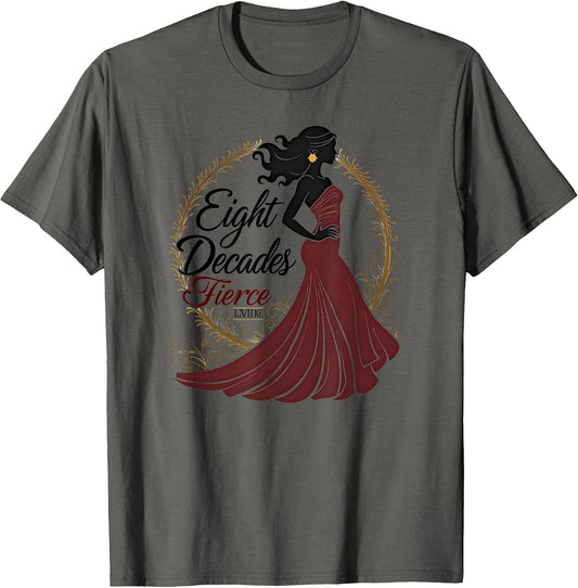 Eight Decades Fierce Living 80th Birthday Design