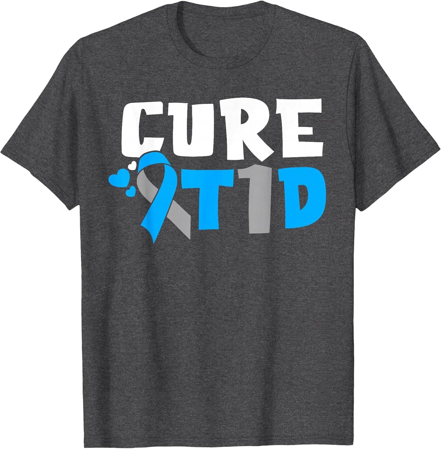 Cure T1D Diabetes Awareness Type 1 Blue Ribbon