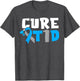 Cure T1D Diabetes Awareness Type 1 Blue Ribbon