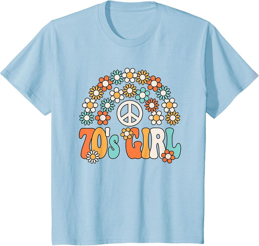 Cute 70s Girl Retro Groovy Hippie Outfit Women Girls