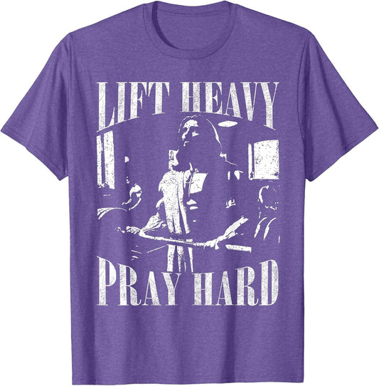 Lift Heavy Pray Hard Gym Jesus Christian for Christian