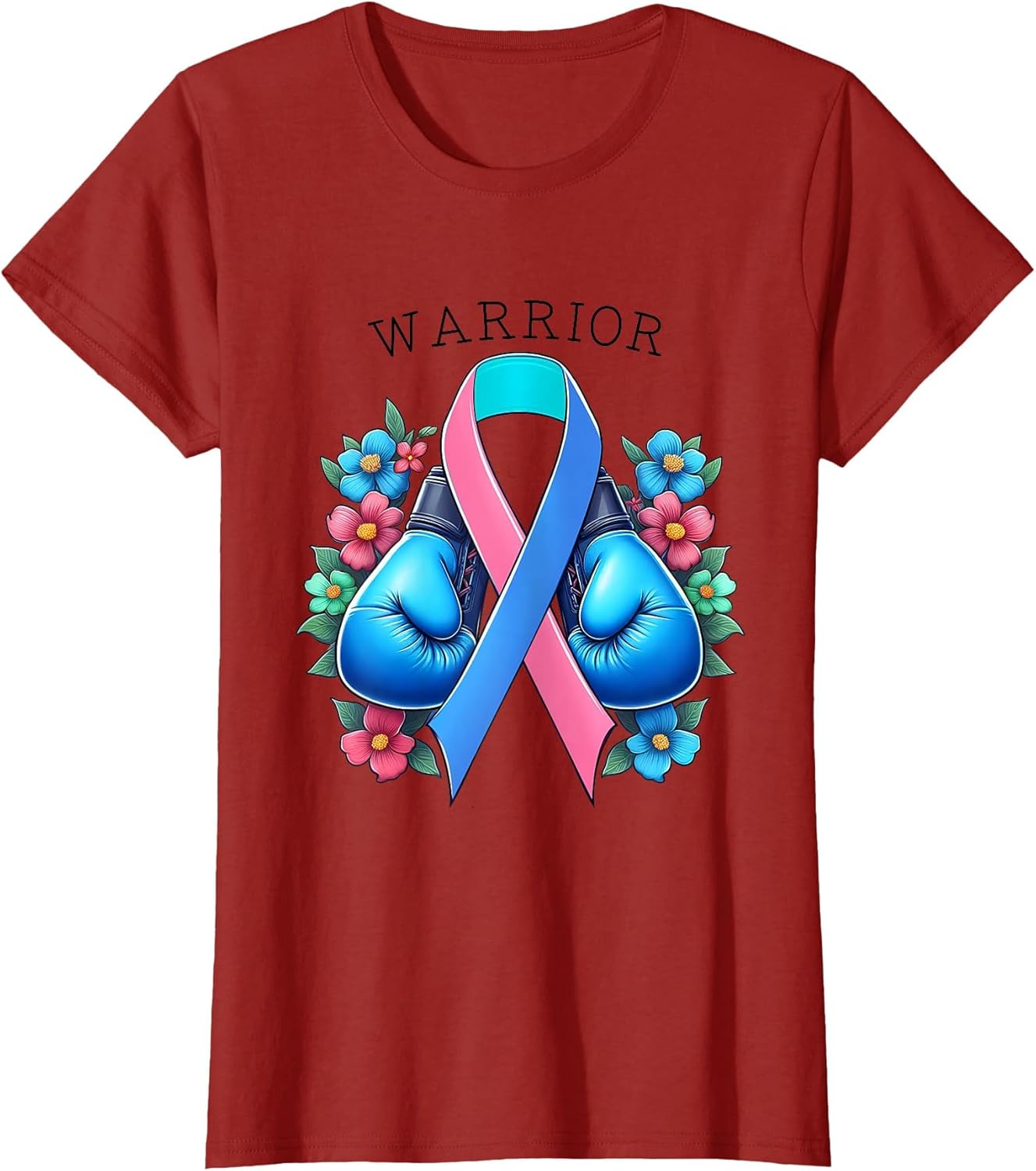 Thyroid Cancer Awareness Warrior Ribbon Boxing Glove Fighter