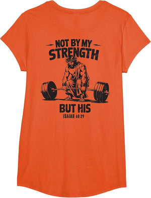 Men Christian Gym Not by My Strength But His Cross On Back