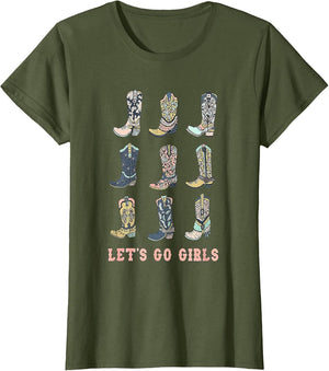 Cowgirl Boot Let's Go Girls Howdy Western Cowgirl
