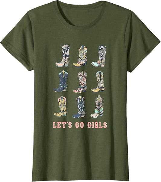 Cowgirl Boot Let's Go Girls Howdy Western Cowgirl