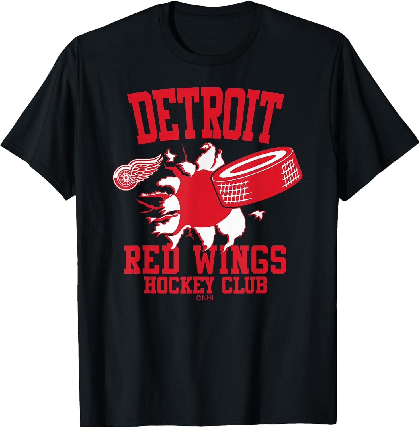 Detroit Red Wings Hockey Puck Burst Officially Licensed