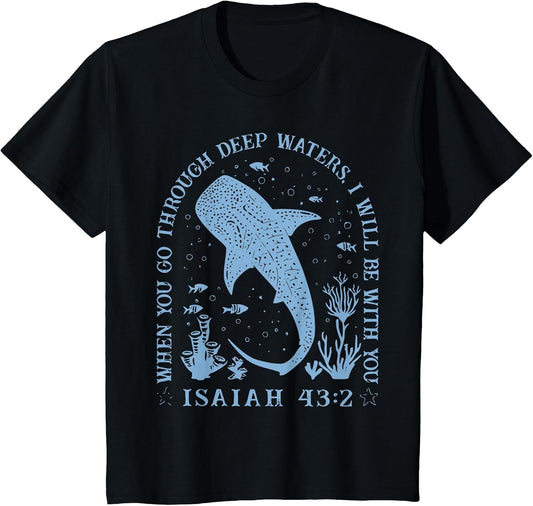 Isaiah 43:2 Beach Whale Shark Christian Jesus Ready to Press