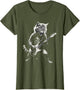 Cat Playing Guitar Rock Music Band Cool Graphic Vintage