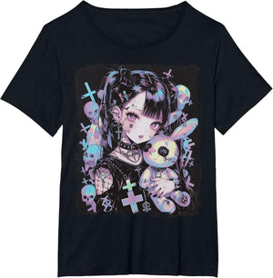 Anime Girl Goth Bunny Cute E-Girl Gothic Outfit Grunge