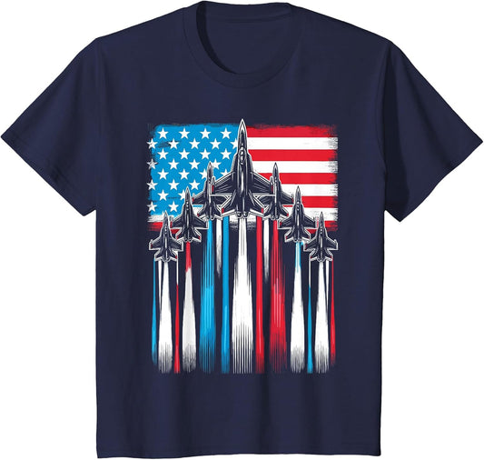 Patriotic Airplane Fighter Jet USA Flag 4th of July