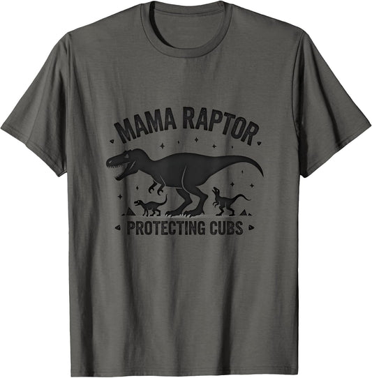 Mama Raptor Protecting Cubs Dinosaur Design