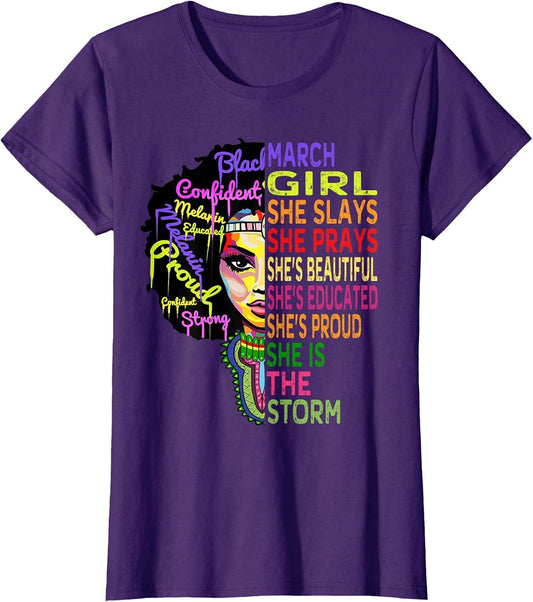 March Birthday Girl Queens are Born in March Shirt