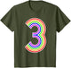 Happy Family Clothing Rainbow 3rd Birthday Number 3