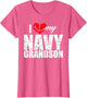 I Love My Navy Grandson Distressed Vintage Shirt