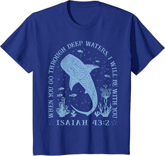 Isaiah 43:2 Beach Whale Shark Christian Jesus Ready to Press