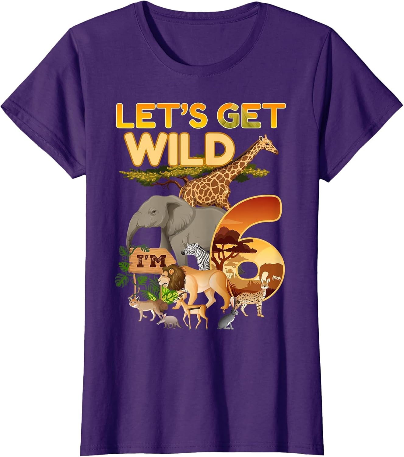 6th Birthday Zoo Safari Jungle Animal 6 Year Old Funny B-Day