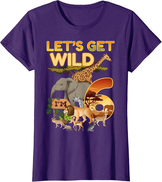 6th Birthday Zoo Safari Jungle Animal 6 Year Old Funny B-Day