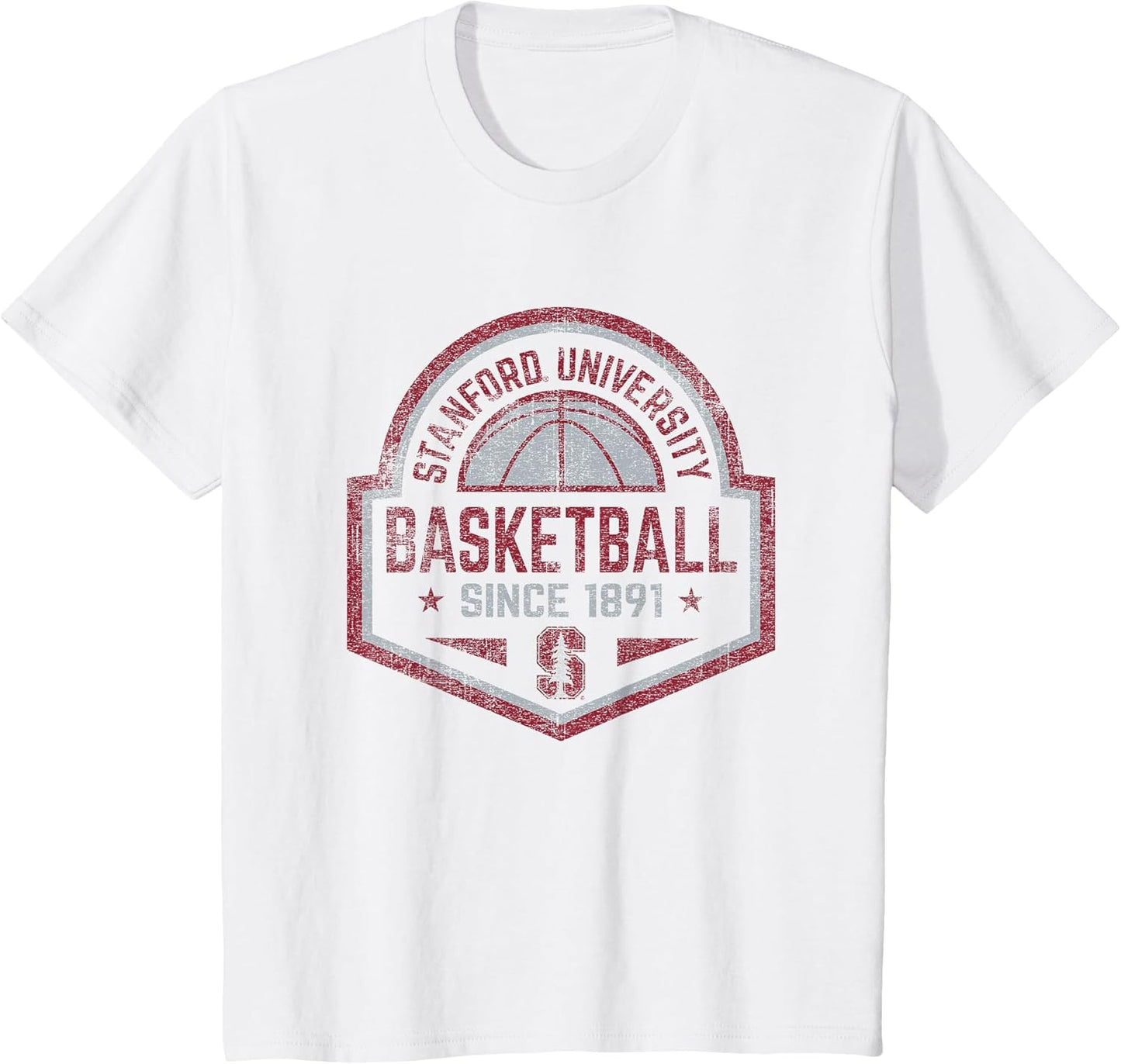 Stanford Cardinal Basketball Vintage Perimeter White
