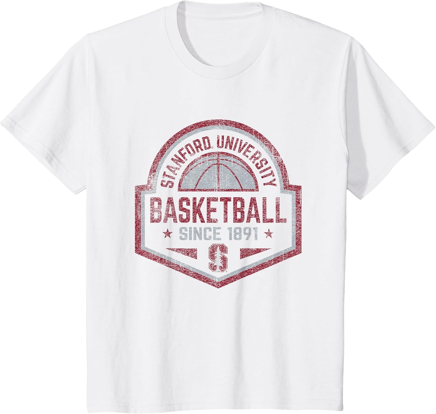 Stanford Cardinal Basketball Vintage Perimeter White