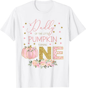 Daddy of The Little Pumpkin Turning One Pink 1st Birthday