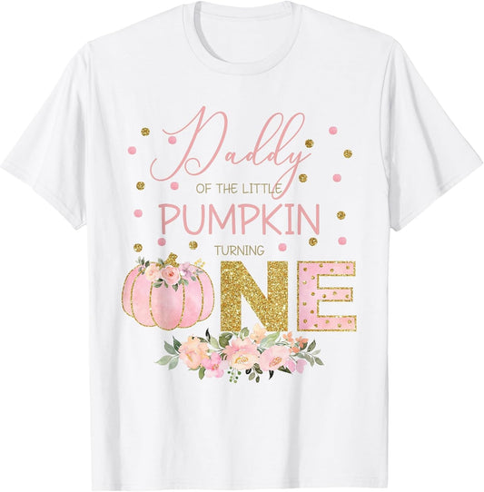 Daddy of The Little Pumpkin Turning One Pink 1st Birthday