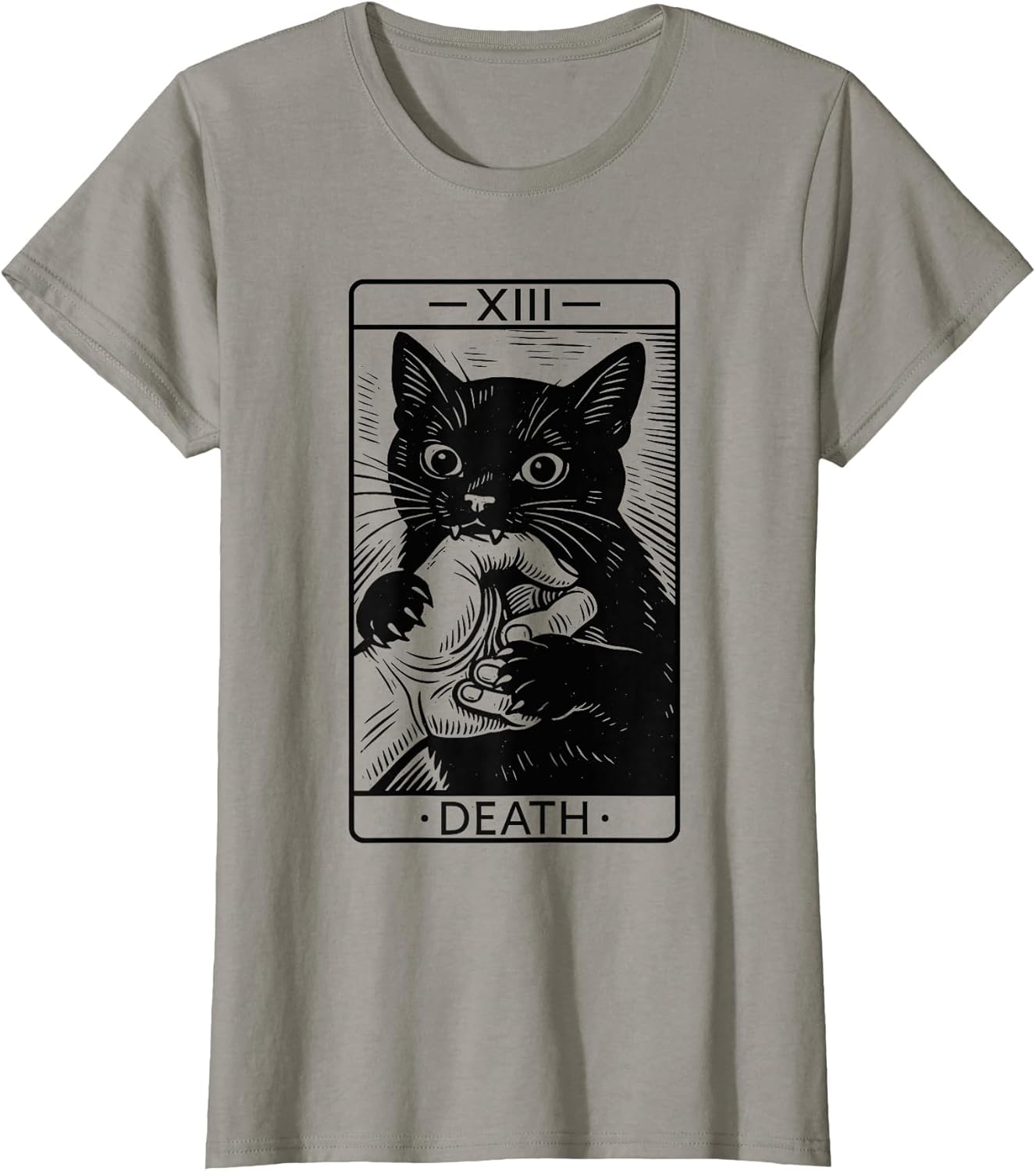 Black Cat Tarot Card Shirt, Funny Witchy Halloween Meme
