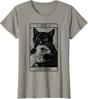 Black Cat Tarot Card Shirt, Funny Witchy Halloween Meme