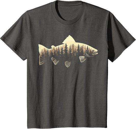 Fisherman Musky Pine Forest Outdoor Fishing Angler