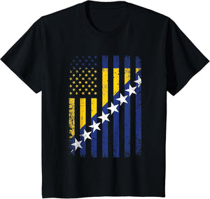 Bosnia Herzegovina 4th July USA Bosnian & Herzegovinian Flag