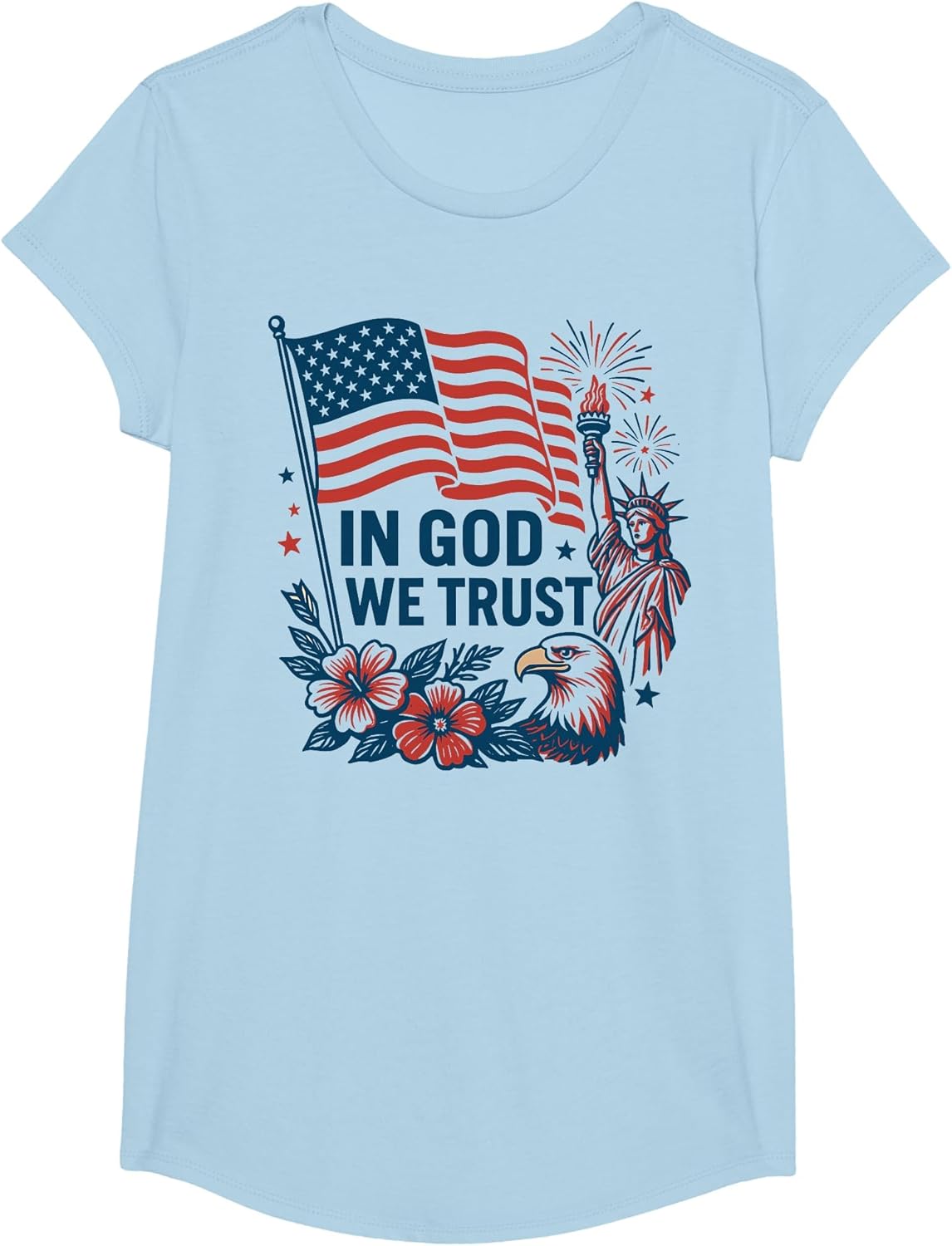 in God We Trust American Flag Statue Liberty Eagle Patriotic