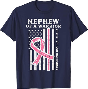 Nephew of A Warrior American Flag Breast Cancer Awareness