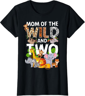 Mom of The Wild Two Zoo 2nd Birthday Safari Jungle Animal