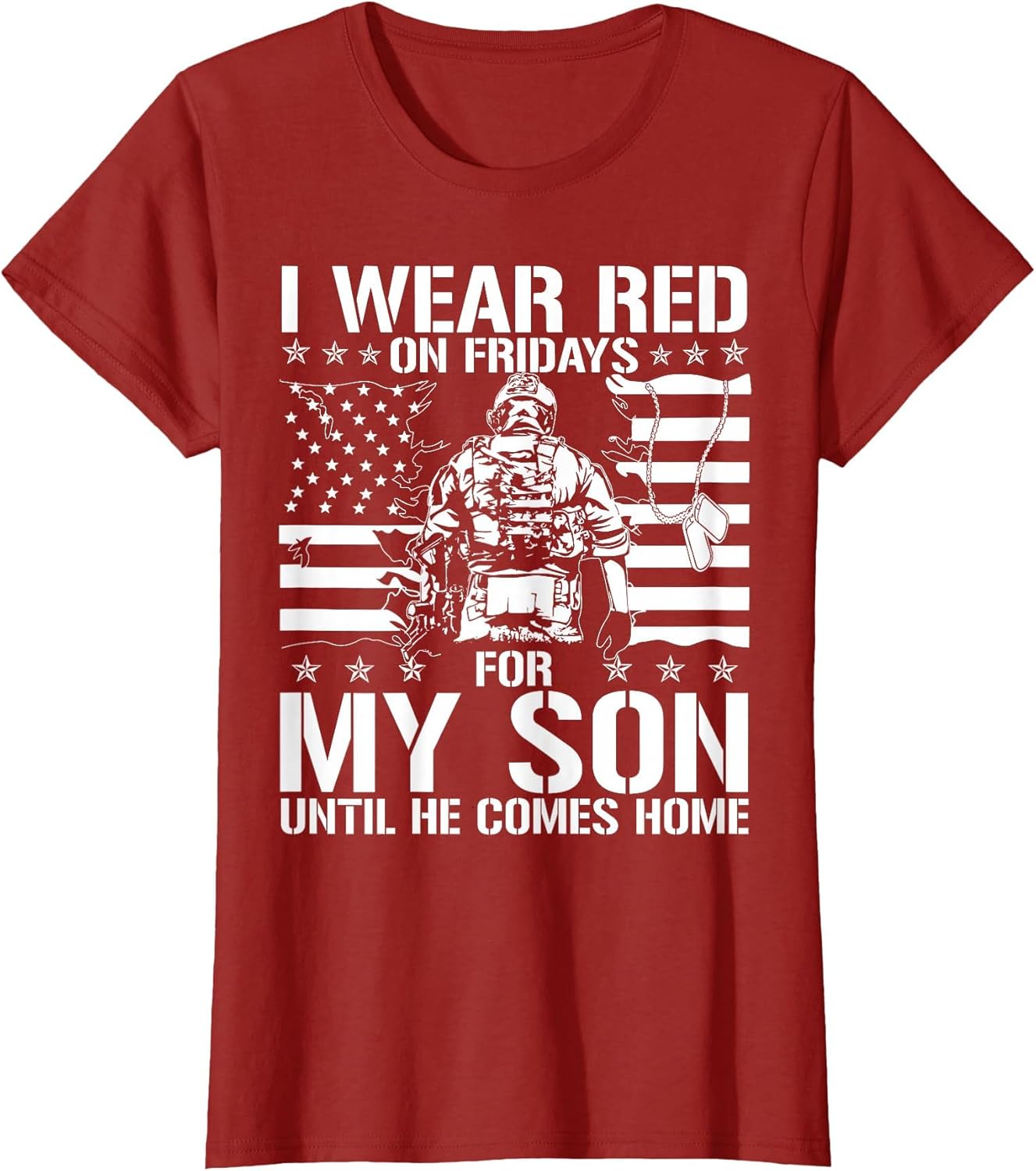 I Wear Red On Fridays for My Son American Flag Military