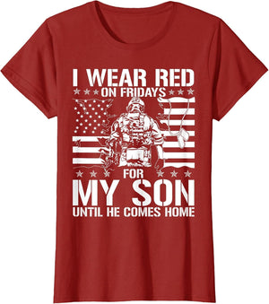 I Wear Red On Fridays for My Son American Flag Military