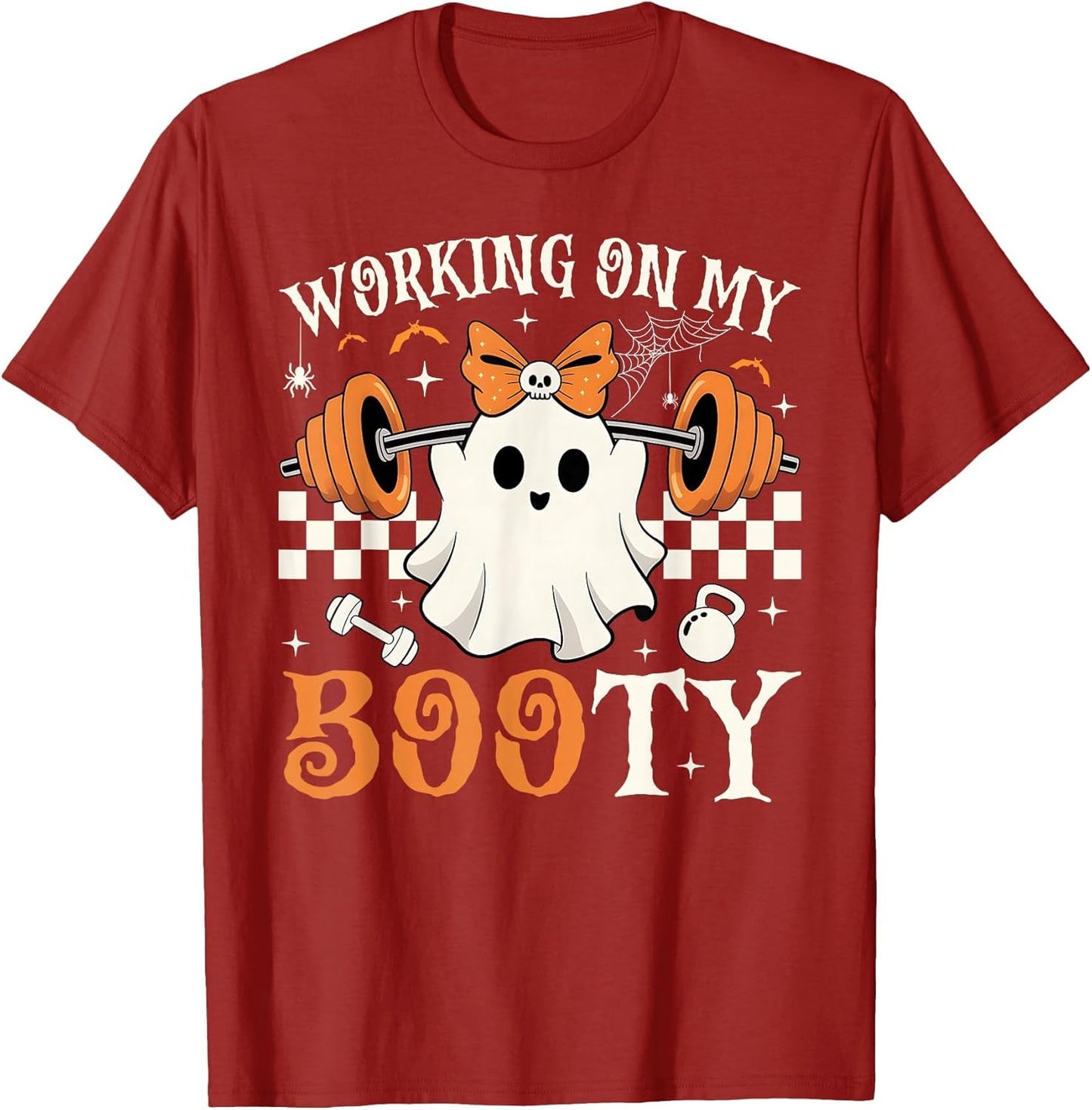 Funny Halloween Working On My Booty Boo-Ty Gym Ghost