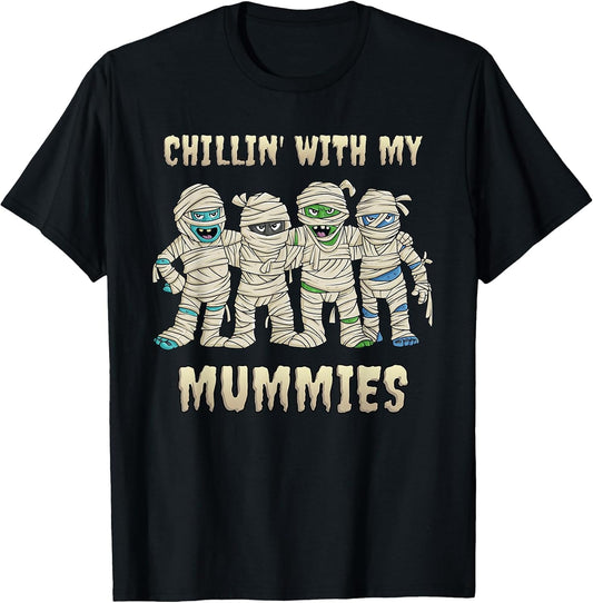 Chillin with My Mummies Halloween Boys Kids Funny