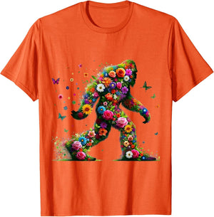 Floral Bigfoot Colorful Flower Power Hippie Sasquatch Art