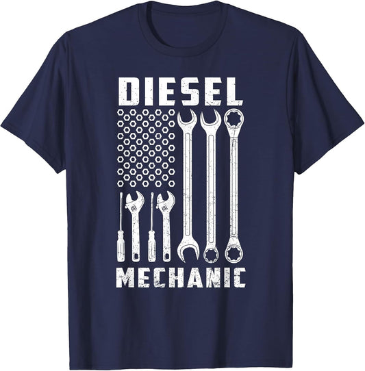 Patriotic Diesel Mechanic Tools Flag American USA