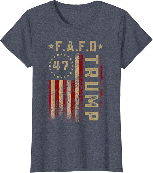 Funny Fafo Trump Shirt President 47 Trump Fafo American Flag