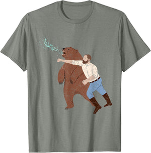 Funny Man Punching Bear Vintage