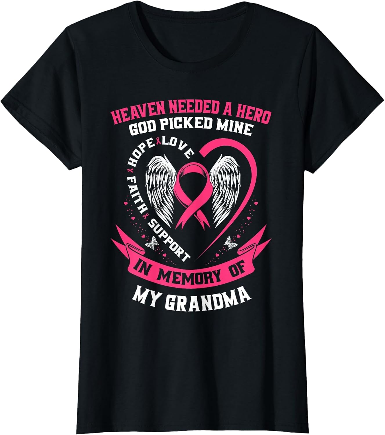 Heaven Needed a Hero Grandma Breast Cancer Awareness Shirts