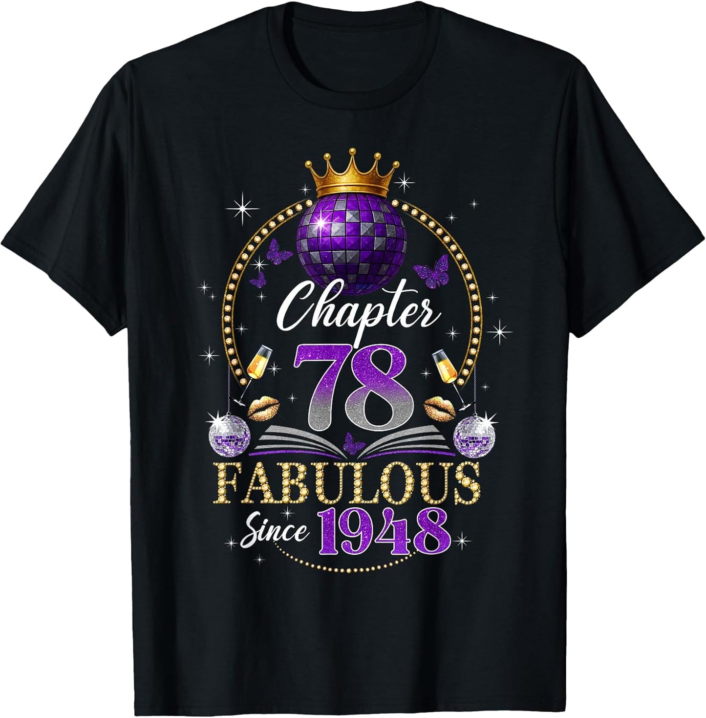 Chapter 78 Since 1948 Purple Disco Ball 78th Birthday Women
