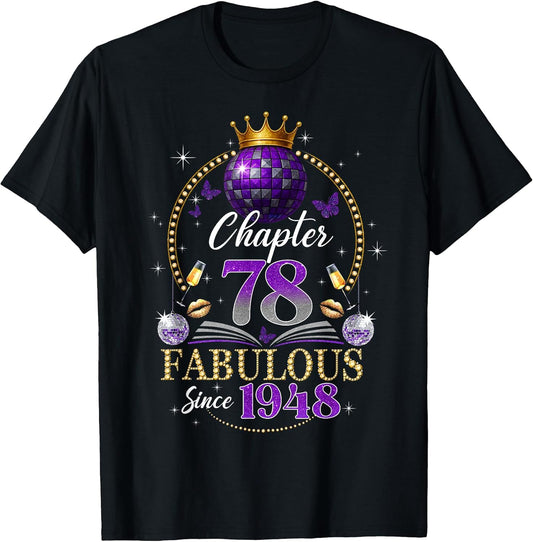 Chapter 78 Since 1948 Purple Disco Ball 78th Birthday Women