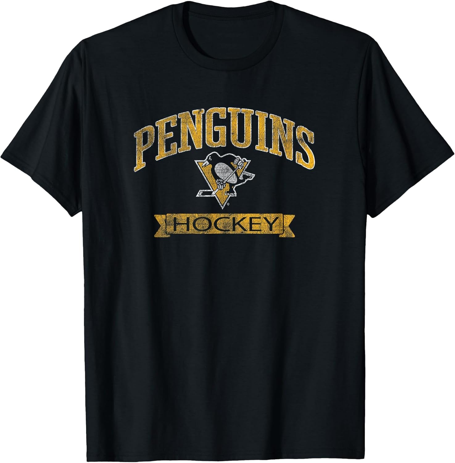 Pittsburgh Penguins Vintage Hockey Black Officially Licensed