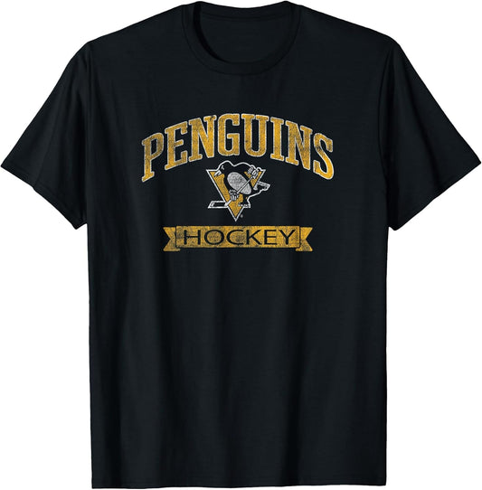 Pittsburgh Penguins Vintage Hockey Black Officially Licensed