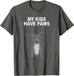 My Kids Have Paws Cute and Funny Pitbull Dog Shirt