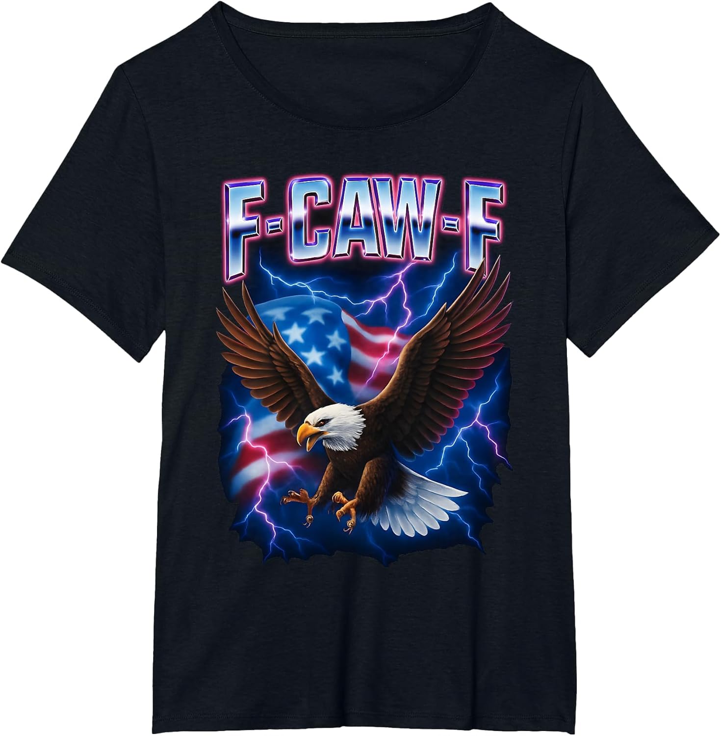 F Caw F Bald Eagle Quote Humor Meme USA Flag 4th of July