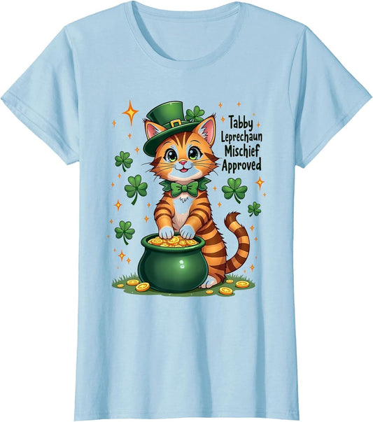Tabby Leprechaun Mischief Approved Cat Design