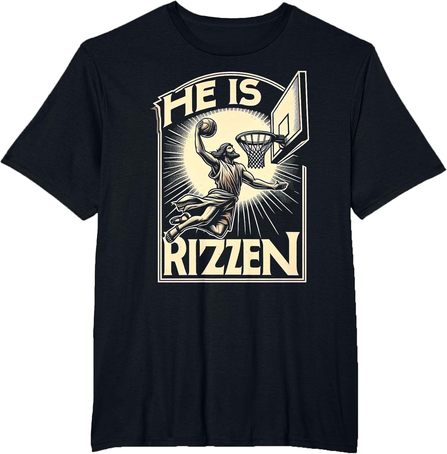 He is Rizzen Funny Jesus is Rizzen Jesus Basketball